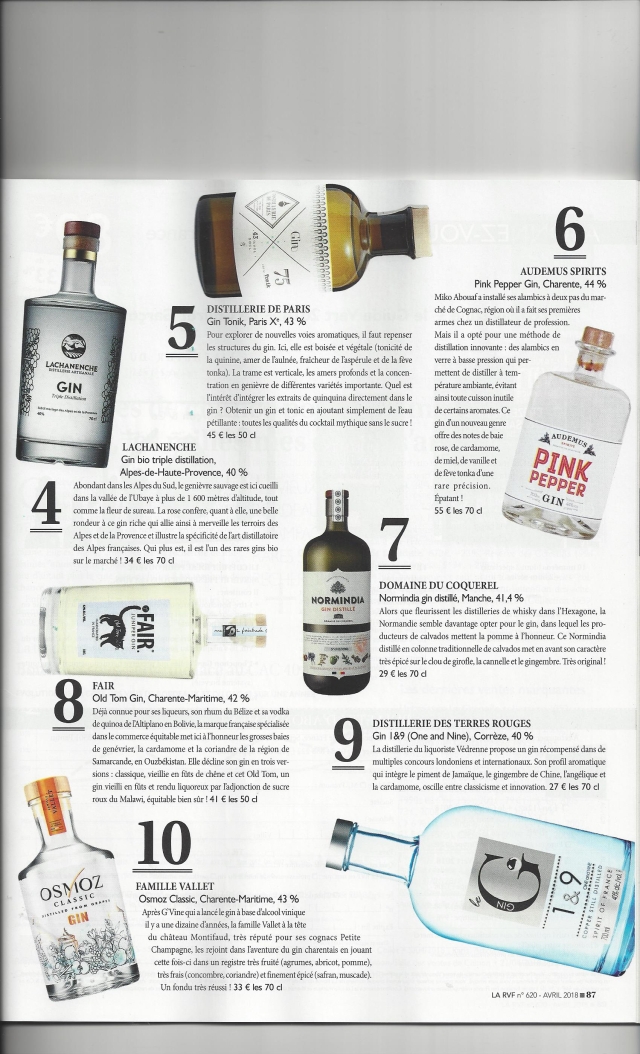 Le Gin de la DISTILLERIE LACHANENCHE